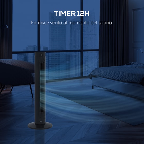 HOMCOM 45W 93cm Ανεμιστήρας Πύργος με Τηλεχειριστήριο image 1