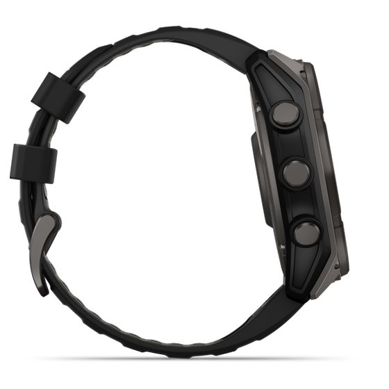 Smartwatch Garmin Fenix 8 Solar 51mm - Sapphire, Carbon Gray DLC Titanium with Black/Pebble Gray Silicone Band image 4
