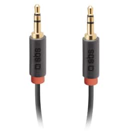 Καλώδιο Audio Stereo SBS Flat 1M M/M 3.5mm Jack - Μαύρο