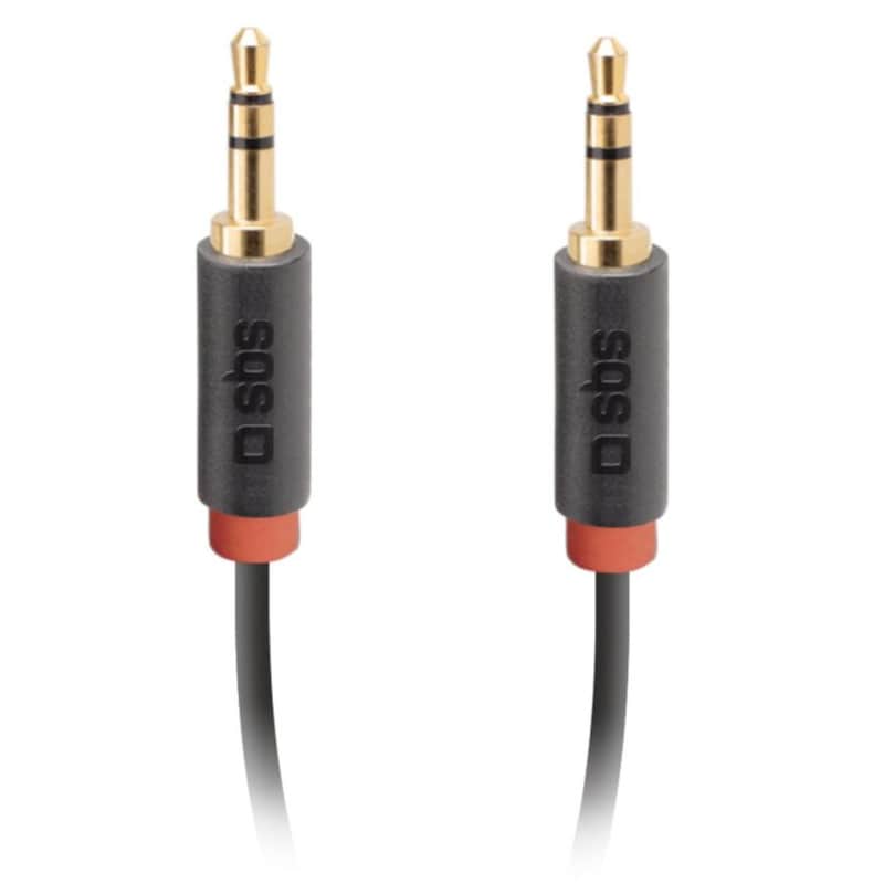 Καλώδιο Audio Stereo SBS Flat 1M M/M 3.5mm Jack - Μαύρο