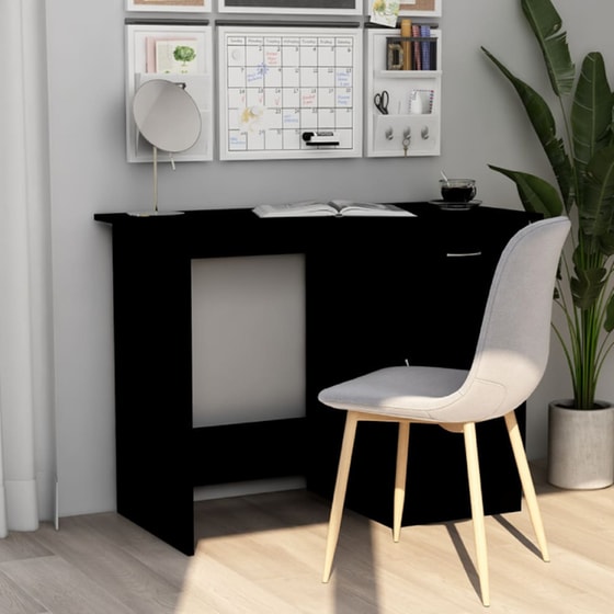 Γραφείο με Συρτάρια VidaXL από Μοριοσανίδα 100x50cm - Μαύρο image 2