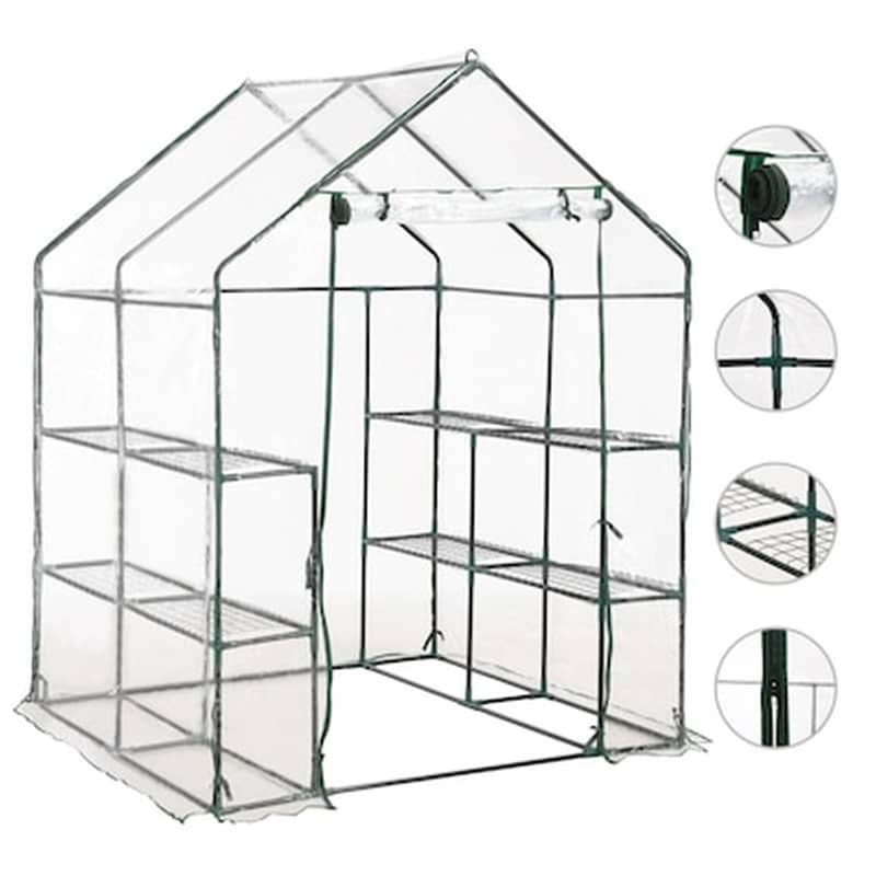 VIDAXL Vidaxl Θερμοκήπιο Με 8 Ράφια 143 X 143 X 195 Εκ.