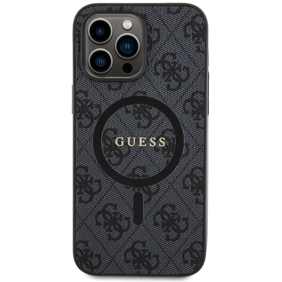 Θήκη Apple iPhone 14 Pro Max - Guess 4g Logo Collection Magsafe Ring Stand Hard Case - Μαύρο image 0