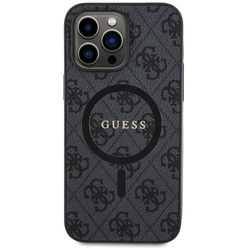 Θήκη Apple iPhone 14 Pro Max - Guess 4g Logo Collection Magsafe Ring Stand Hard Case - Μαύρο GUESS