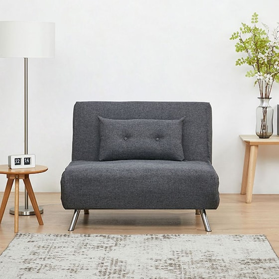 Πολυθρόνα Κρεβάτι Nextdeco Berlin από Ύφασμα 100x91x92 cm- Σκούρο Γκρι image 1