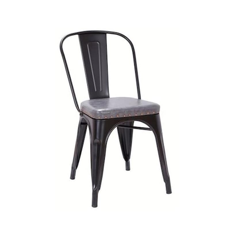 WOODWELL Καρέκλα Woodwell Μεταλλική/Δερματίνη Pu - Ανοιχτό Γκρι