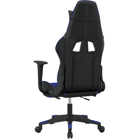 Καρέκλα Gaming VIDAXL 3143699 με Υποπόδιο από Τεχνητό Δέρμα - Μαύρο / Μπλε image 3