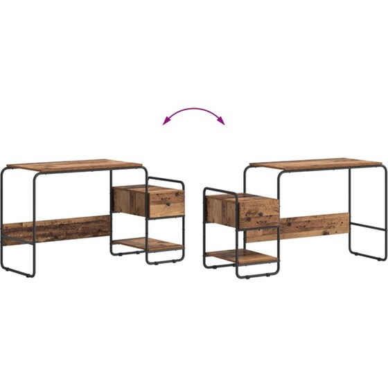 Γραφείο VidaXL με Αποθηκευτικό Χώρο 131,5x50x75,5 cm - Δρυς image 8