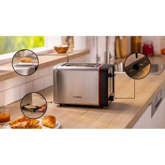 Φρυγανιέρα BOSCH Compact MyMoment Stainless steel TAT6M420 2 Θέσεων 970 W Ασημί image 1