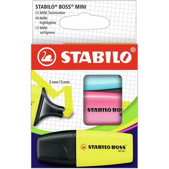 Μαρκαδόροι Υπογράμμισης Stabilo Boss Mini 2.0 mm (3 Τεμάχια) image 0