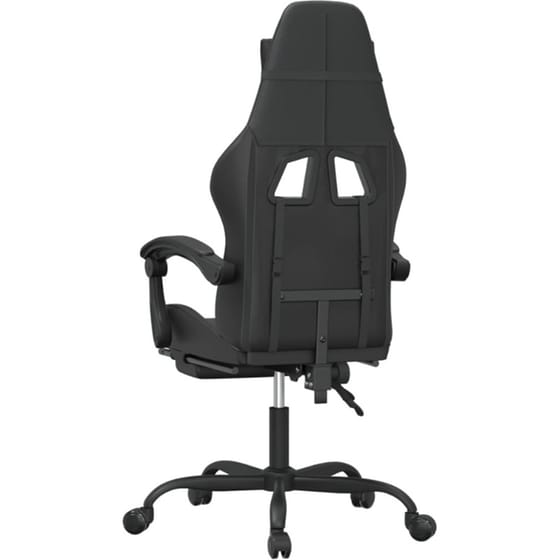 Καρέκλα Gaming VIDAXL 3143862 με Υποπόδιο από Τεχνητό Δέρμα - Μαύρη image 1
