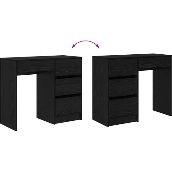Γραφείο VidaXL από Επεξεργασμένο Ξύλο 90x37,5x75 cm - Μαύρη Οξιά image 8