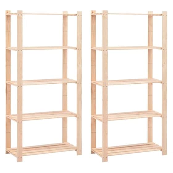 Vidaxl Ραφιέρες 5 Επιπέδων 2 Τεμ 250 Κ 80x38x170 Εκ Μασίφ Ξύλο Πεύκου image 0