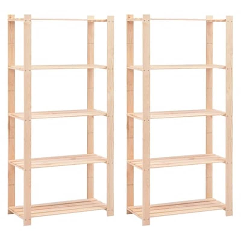 Vidaxl Ραφιέρες 5 Επιπέδων 2 Τεμ 250 Κ 80x38x170 Εκ Μασίφ Ξύλο Πεύκου