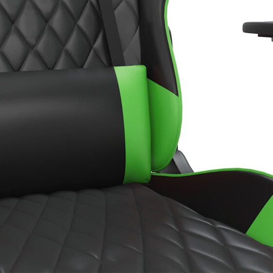 Καρέκλα Gaming VIDAXL 345525 με Υποπόδιο από Τεχνητό Δέρμα - Μαύρο image 6