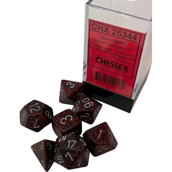 Σετ Ζάρια - 7 Dice Set Speckled Polyhedral Silver Volcano Chessex image 1