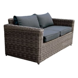 Καναπές Woodwell Διθέσιος Grey Brown Half Round Wicker 188x77x73 cm - Ανθρακί