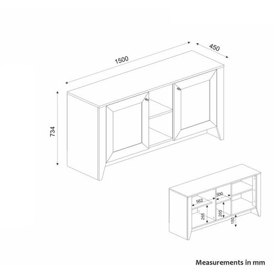 Μπουφές 24Mall Procida από Μοριοσανίδα 150x45x73.4 cm - Καφέ image 6