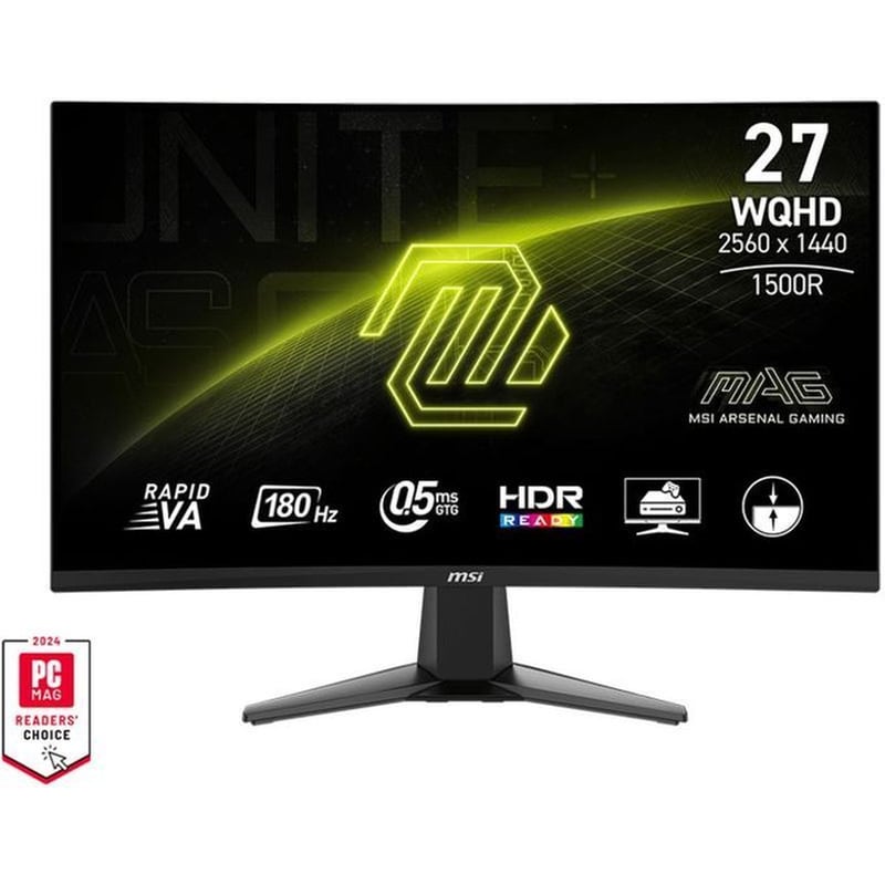 MSI Mag 27CQ6F Gaming Monitor 27 QHD VA Curved 180Hz 0.5ms