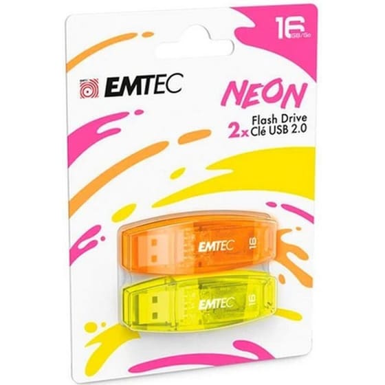 Emtec 16 GB 2 Pack USB 2.0 Sticks  - Κίτρινο/Πορτοκαλί image 0