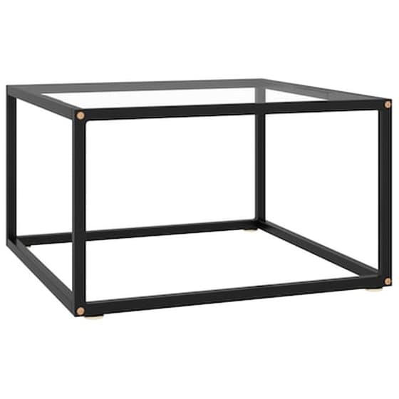 Τραπεζάκι Σαλονιού VidaXL από Ψημένο Γυαλί 60x60x35cm - Μαύρο/Διαφανές image 0