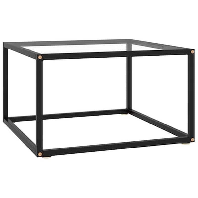 Τραπεζάκι Σαλονιού VidaXL από Ψημένο Γυαλί 60x60x35cm - Μαύρο/Διαφανές
