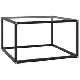 Τραπεζάκι Σαλονιού VidaXL από Ψημένο Γυαλί 60x60x35cm - Μαύρο/Διαφανές