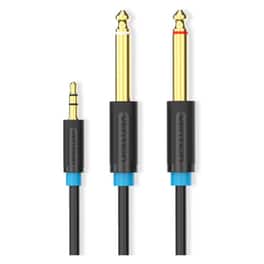 VENTION Καλώδιο Ήχου BACBI 1x 3.5mm Jack Male σε 2x 6.5mm Jack Male 3 m Μαύρο
