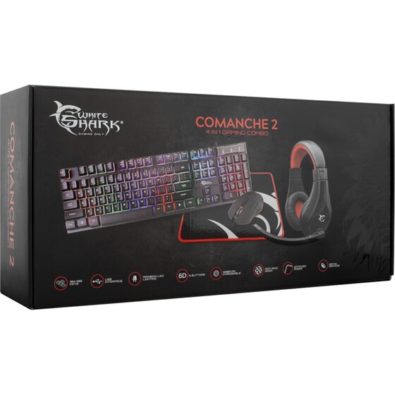 White Shark Comanche 2 Σετ Gaming Ενσύρματο Πληκτρολόγιο με Φωτιζόμενα πλήκτρα & Ποντίκι (GR) image 5