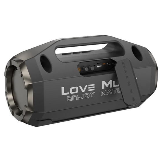 Party Speaker Hoco HA3 Drum 2x10W με Ενσύρματο Μικρόφωνο - Μαύρο image 0