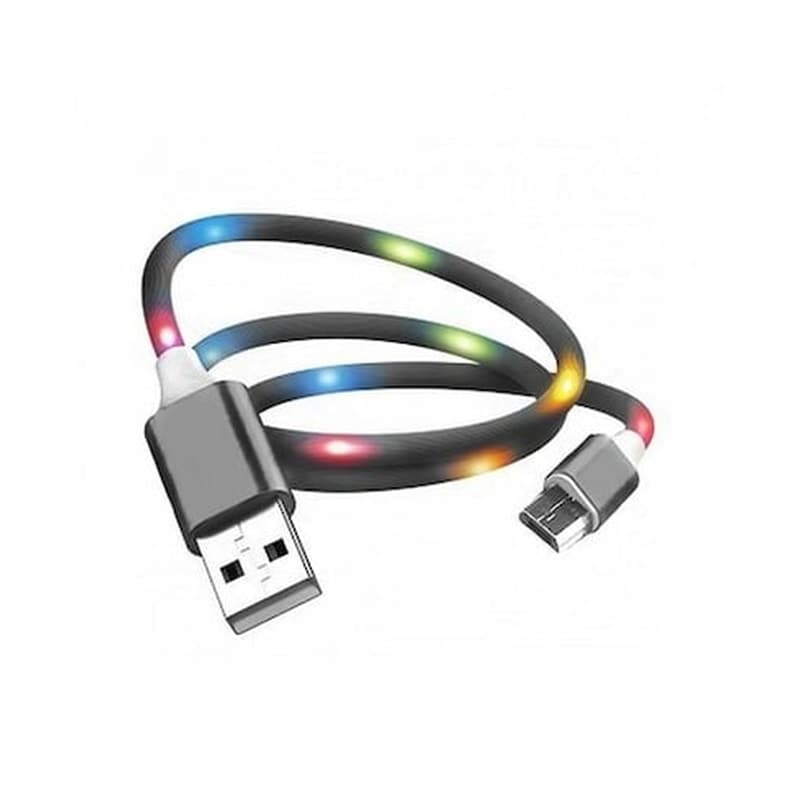 EZRA Καλώδιο δεδομένων Ezra Dc-04 Led Voice Control Micro-usb 1m - Black