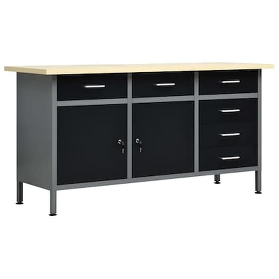Vidaxl Πάγκος Εργασίας Μαύρος 160 X 60 X 85 Εκ. Ατσάλινος image 0