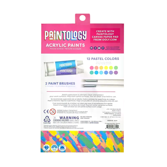 Ακρυλικά Χρώματα Ooly Παστέλ & 2 Πινέλα image 9