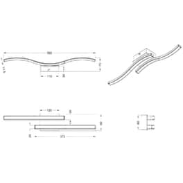 Trio Lighting Route Πλαφονιέρα Οροφής 56εκ. Μαύρη με Ενσωματωμένο LED