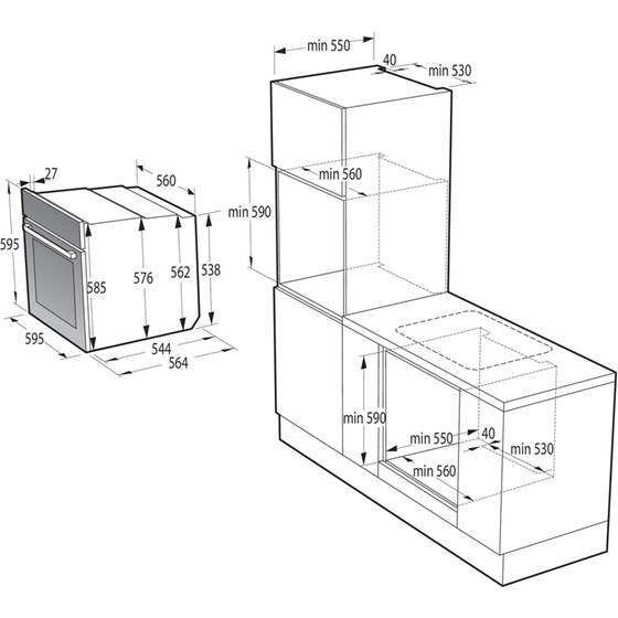 GORENJE BO6717E03X 77 Lt  Inox Εντοιχιζόμενος Φούρνος Άνω Πάγκου image 7
