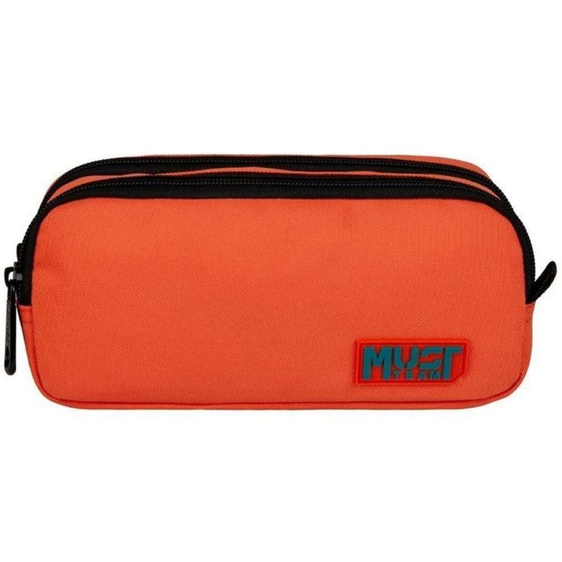 Κασετίνα Βαρελάκι Must Team Monochrome Πορτοκαλί με Πράσινο