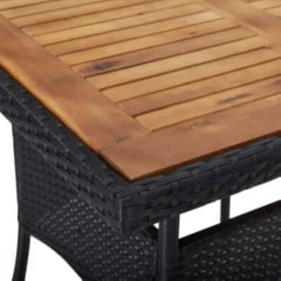 Σετ Τραπεζαρία Κήπου Vidaxl Ρατάν/Ξύλο Ακακίας 5 Τμχ - Μαύρο image 4