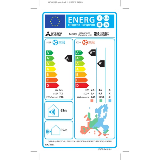 MITSUBISHI Electric MSZ/MUZ-HR60VFK Κλιματιστικό Inverter 22.000 BTU Α++/Α+++ με Wi-Fi image 3