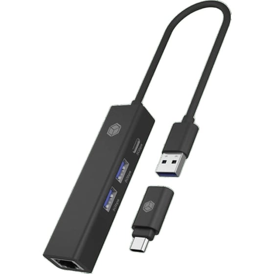 Icy Box IB-HUB1439-LAN USB Hub 3-Port συμβατό με USB-A και USB-C image 1