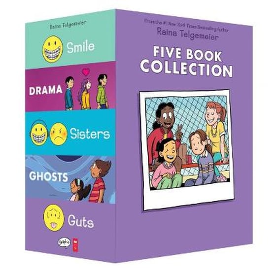 Raina Telgemeier Five Book Collection: Smile, Drama, Sisters, Ghosts, Guts image 0