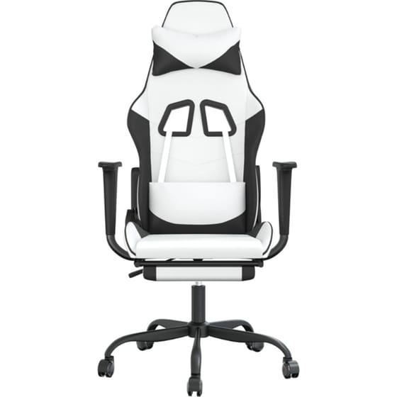 Καρέκλα Gaming VIDAXL 3143663 με Υποπόδιο από Τεχνητό Δέρμα - Λευκή image 1