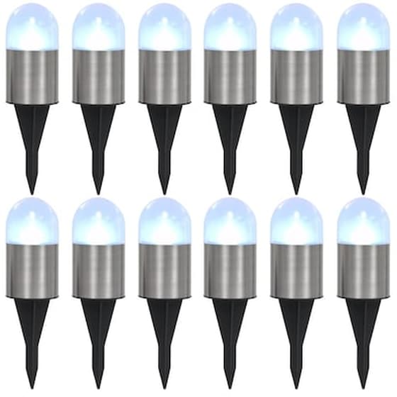 Vidaxl Φωτιστικά Ηλιακά Χωνευτά - Καρφωτά Led 12 Τεμ. Λευκό image 1
