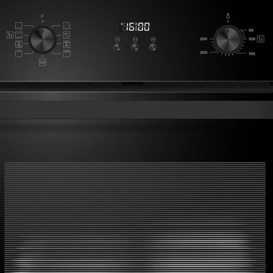 DAVOLINE STAR BIO 0875BL 75 Lt Μαύρο Εντοιχιζόμενος Φούρνος Άνω Πάγκου image 2