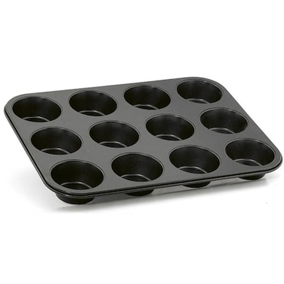 Φόρμα Ζαχαροπλαστικής Αντικολλητική Για Cupcake 12 Θέσεων - Μαύρο image 0