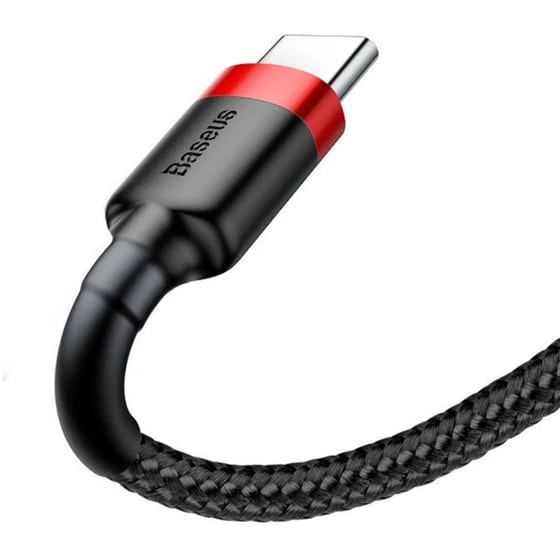 Καλώδιο δεδομένων Baseus Cafule Durable Nylon Braided Usb to Usb-C 2m - Black/Red image 4