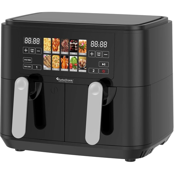 TURBOTRONIC TT-DAF8 2600 W με Αποσπώμενο Κάδο 9 L Μαύρη Διπλή Φριτέζα Αέρος- image 2