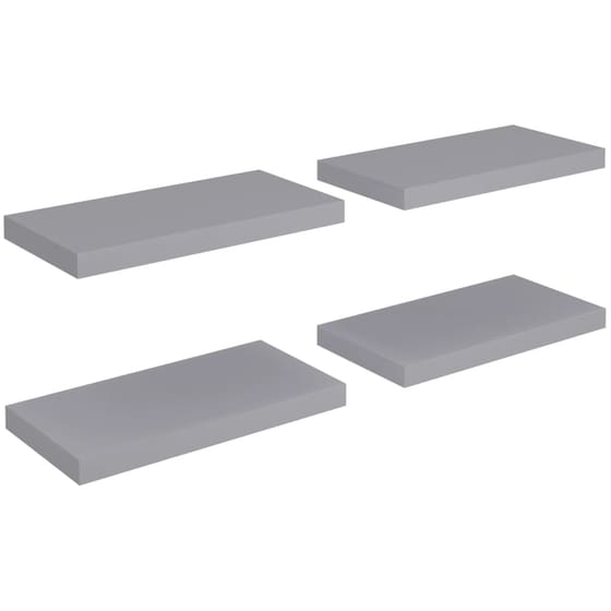 Ράφια Τοίχου VidaXL από MDF 50x23x3.8 cm 4 Τμχ - Γκρι image 0