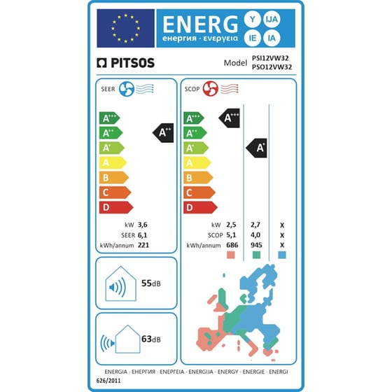 PITSOS Nefeli PSI12VW32 12.000 BTU A++/Α+++ με Ιονιστή & WiFi Κλιματιστικό Inverter image 5