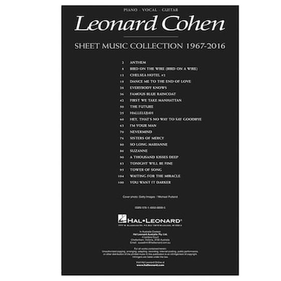 Leonard Cohen: Sheet Music Collection (1967-2016) image 2