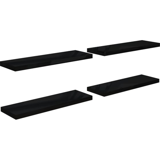 Ράφια Τοίχου VidaXL από MDF 80x23.5x3.8 cm 4 Τμχ  - Μαύρο image 0